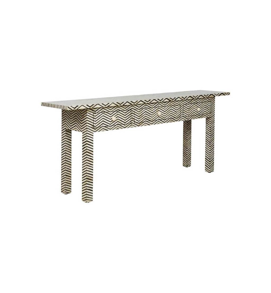 Boen Inlay Console with ZigZag Pattern