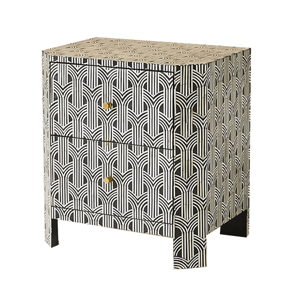 Handmade Bone Inlay Nightstand