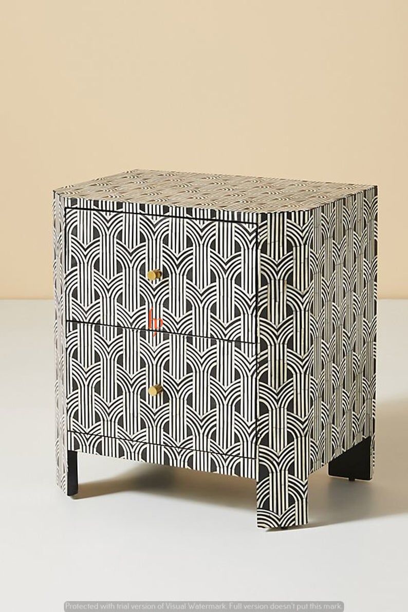 handmade Bone inlay Sidestand side view