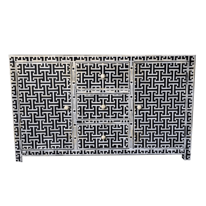 Bone Inlay Sideboard with 3 Drawers and 2 Doors